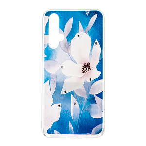 Накладка Phopart для Samsung A01 Core со стразами, цветы №6759