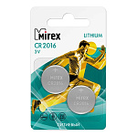 Батарейка MIREX литиевая CR2016-E2 (Дисковая 3V, 2/80/480), блистер