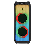 Колонка NDR-1610, Bluetooth, 87см , 40Вт, пульт, 2 беспр. микрофона, подсветка, черная (мятая упак)