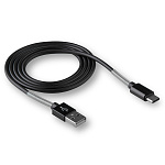 Кабель USB "WALKER" C720, 2.4А, Type-C, поддержка QC, с пружиной, черный