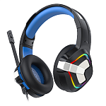 Наушники GE-08, микрофон, подсветка, игровые, полноразмерные, черные (-)