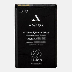 АКБ EURO AMFOX для Nokia (BL-4C) 108/1202/1661/2650/6101/6131/6260/6700/7270/7610 (890mAh) тех.пак