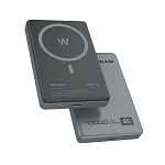 Power Bank Walker WB-920, PREMIUM, для Magsafe, 10000 mAh, Li-Pol, 20W, PD+Qi, металл, cерый
