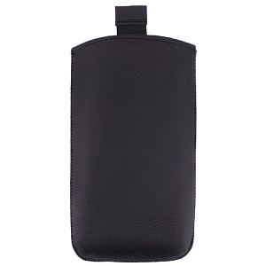 Сумка с язычком (эко кожа) № 1, для Nokia 100/1280/700/2700 cl/X2-02/Sam S5610/E1080, (5,2"), черная