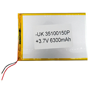 АКБ универсальная с проводками, 3,5x100x140 мм (8000 mAh)