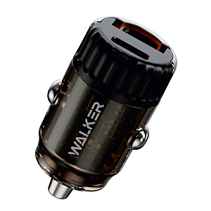 АЗУ WALKER  WCR-62, 3А, 36Вт, USB/Type-C, поддержка QC+PD, черное