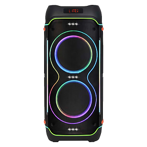 Колонка NDR-1810,Bluetooth,86см,дин.2шт/10",100Вт,пульт,2беспр.микрофона, подсветка, черная