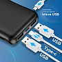 Power Bank Walker WB-305, 5000 mAh, Li-Pol, 2.4A, черный