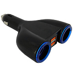 Разветвитель в авто на 2 устройства ZX-512 + 2 USB 1000 mAh, (мятая упак)