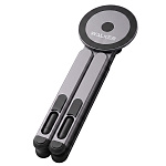 Подставка WALKER WST-70, для телефона и ноутбука, складная, рег. угла наклона, серая