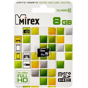 Карта MicroSD   8 Gb "MIREX" Class 10