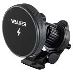 Автодержатель WALKER CX-055 магнитный на воздуховод, с беспроводным ЗУ, черный