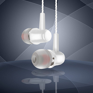 Наушники WALKER H550, микрофон, кнопка ответа, белые