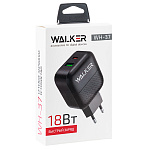 СЗУ WALKER  WH-37, 3А, 18Вт, USB/Type-C, поддержка QC+PD, черное