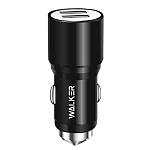АЗУ WALKER WCR-21, 2.4А, 12Вт, USBx2, черное, (уценка)