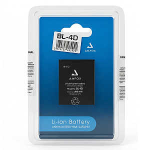 АКБ EURO AMFOX для Nokia (BL-4D) E5-00/E7-00/N8/N97mini (1200mAh)