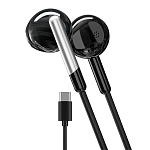 Наушники WALKER H315, TYPE-C, вкладыши, микрофон, кнопка ответа, черные