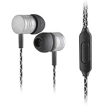 Наушники WALKER H320, микрофон, кнопка ответа, серебряные