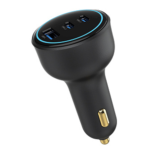 АЗУ WALKER  WCR-91, PREMIUM, 140Вт, USB/Type-Cх2, поддержка QC+PD, инвертор, черное (уценка)