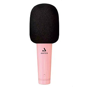 Микрофон-колонка Bluetooth AMFOX MIC30, розовая