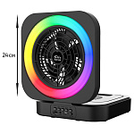 Колонка ZQS1456, Bluetooth, 24см, дин.1шт/4", 8Вт, подсветка, вентилятор, цвет в ассорт.