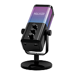 Микрофон для компьютера WALKER WCM-60, игровой, шумоподавление, рег. громкости и подсветки, черный