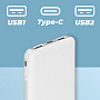 Power Bank Walker WB-410, 10000 mAh, Li-Pol, 2.4A, белый
