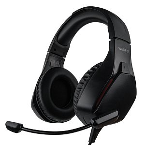 Наушники WALKER  WBT-65, проводные, полноразмерные, поворотный микрофон, с подcветкой, черные