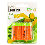 Аккумулятор Ni-MH "Mirex" HR6-E4 1400 mAh (AA, 4/40/200) в блистере