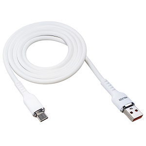 Кабель USB "WALKER" C795, 3.3А, Type-C, поддержка QC, мягкий силикон, белый