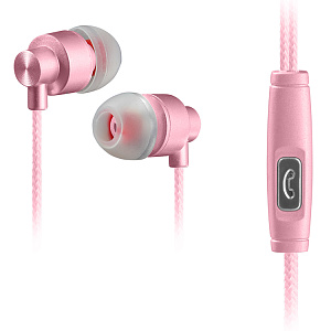 Наушники WALKER H700, микрофон, кнопка ответа, розовые