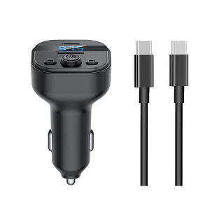 FM-модулятор BCC18 + кабель Type-C, черный (-)