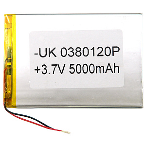 АКБ универсальная с проводками, 3,0x80x120 мм (5000 mAh)