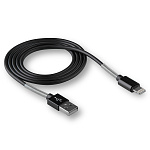 Кабель USB "WALKER" C720, 2.4А,  для Lightning, поддержка QC, с пружиной, черный