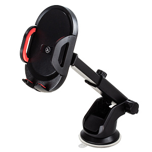 Автодержатель C039, выдвижной с зажимом и присоской, черный