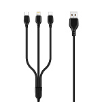 Кабель USB NB-103, 2.1А, 3в1, черный (-)