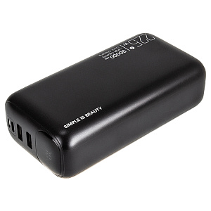 Power Bank PR-200, 20Вт, 30000 mAh, поддержка QC+PD, дисплей, черный (-)