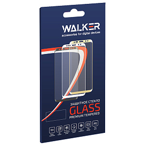 Стекло WALKER для Realme 6, "Full glue", с рамкой, черное