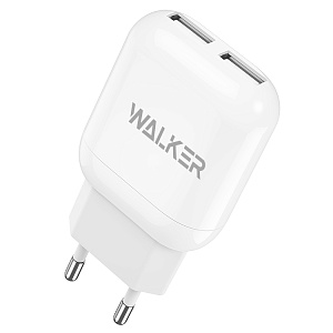СЗУ WALKER  WH-33, 2.4А, 12Вт, USBx2, белое