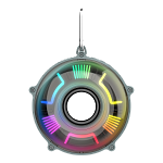 Колонка ZQS1223, Bluetooth, 15см, дин.1шт/2", 5Вт, подсветка ,черная