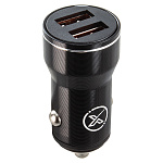 АЗУ CC48, 12Вт, 2.4A, USBx2, черное