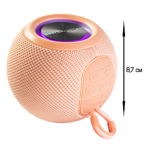 Колонка WALKER WSP-115, Bluetooth, 5Вт*1, стереопара TWS, розовая